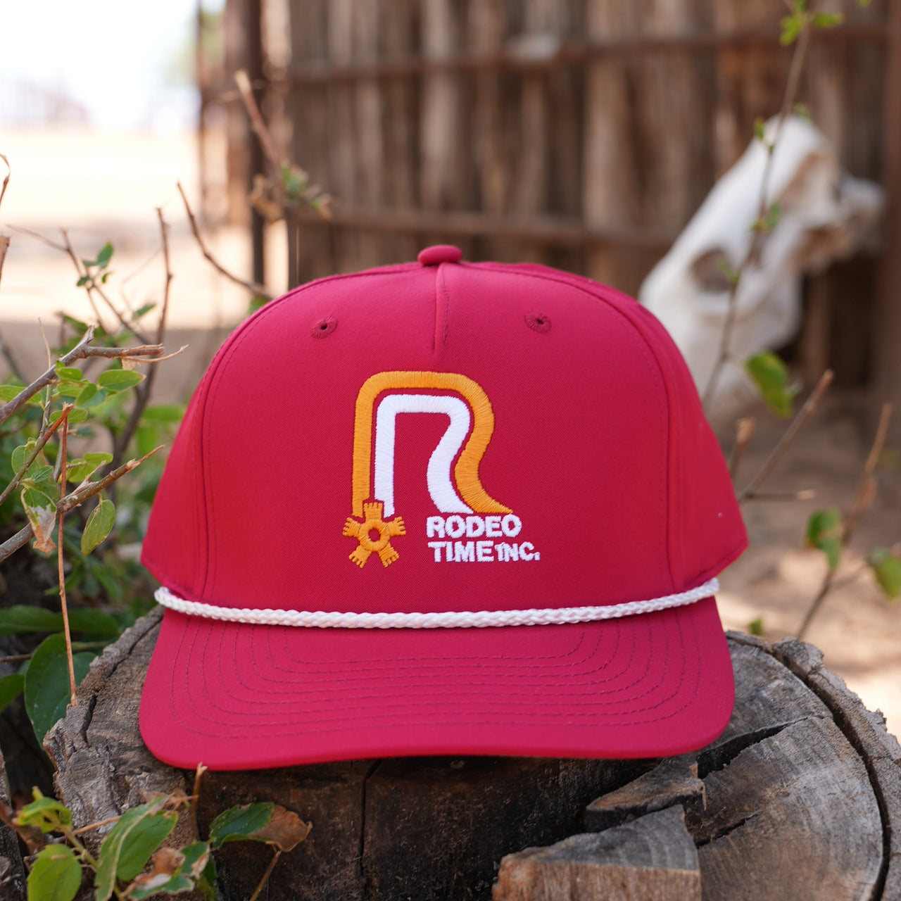 Rodeo Time Red & White Spur Cap