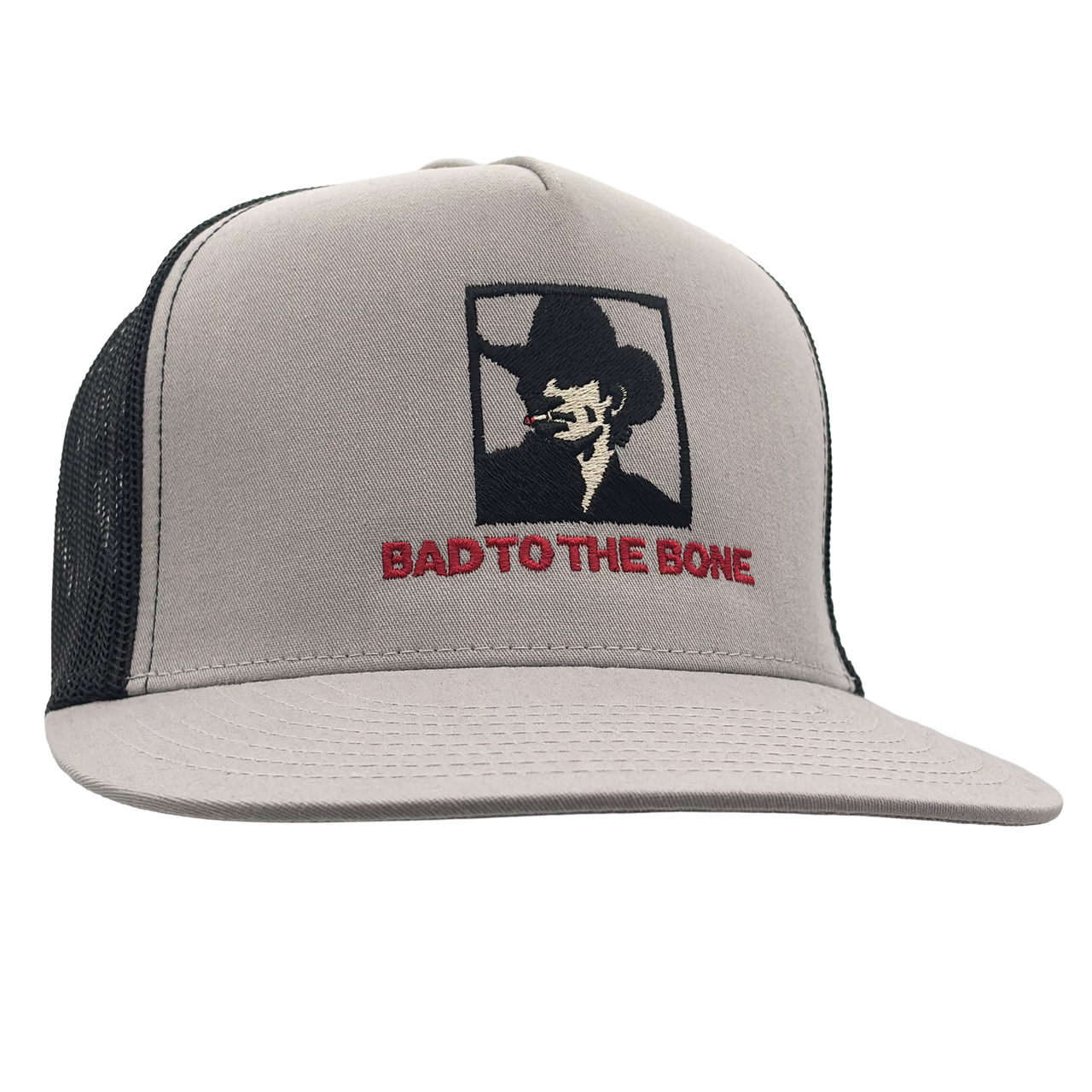 JB Bad to the Bone Light Grey & Black Meshback