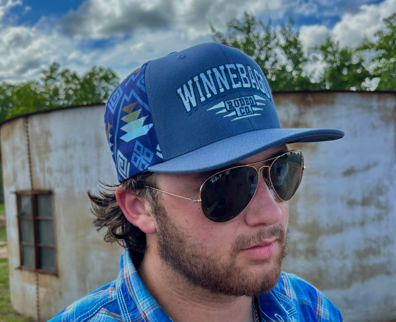 Winnebago Blue Aztec Cap