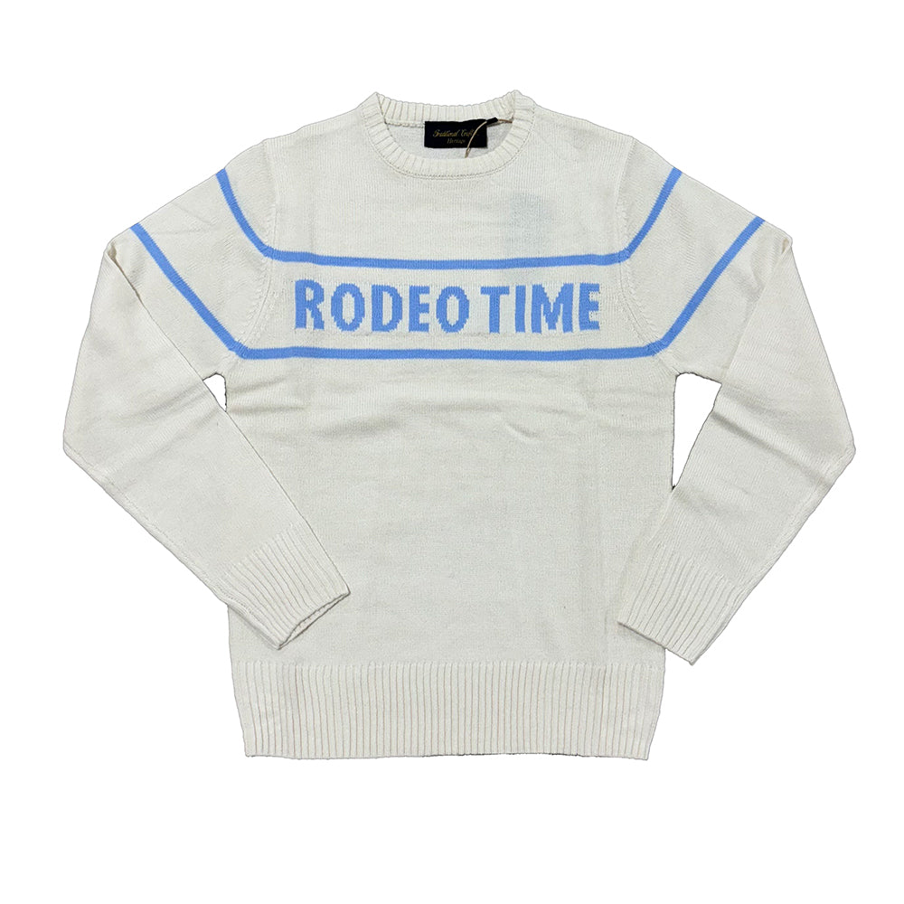 Rodeo Time Cream & Light Blue Sweater