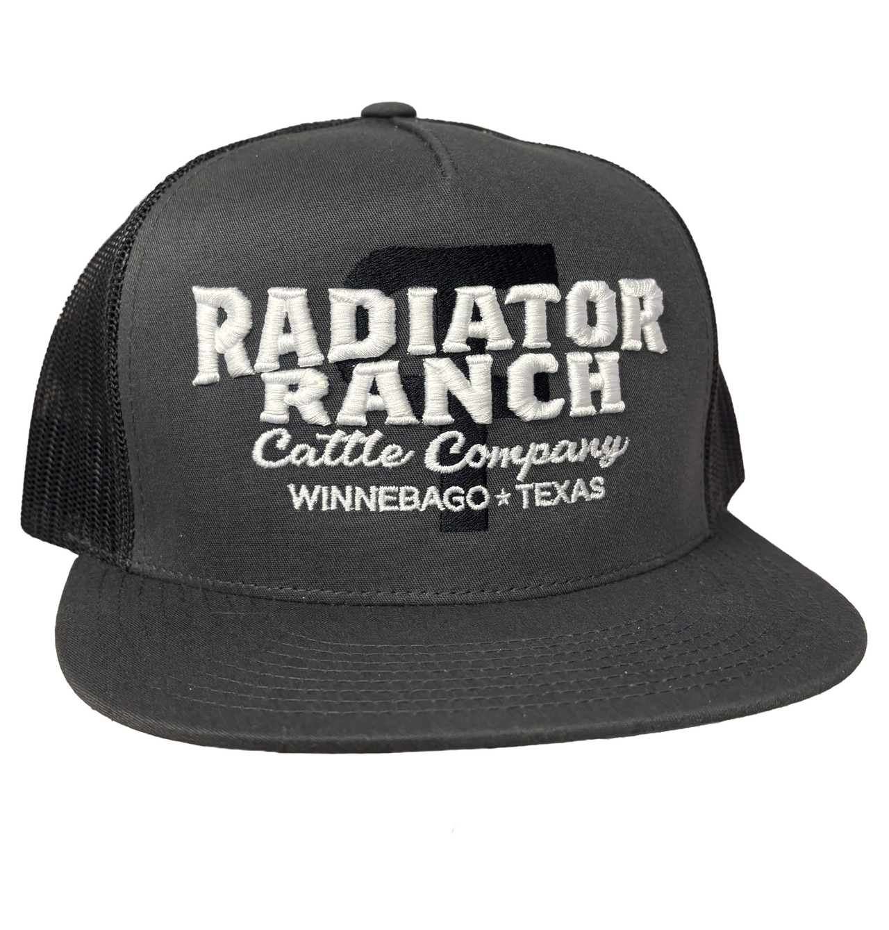 PF Brand Charcoal & Black Meshback