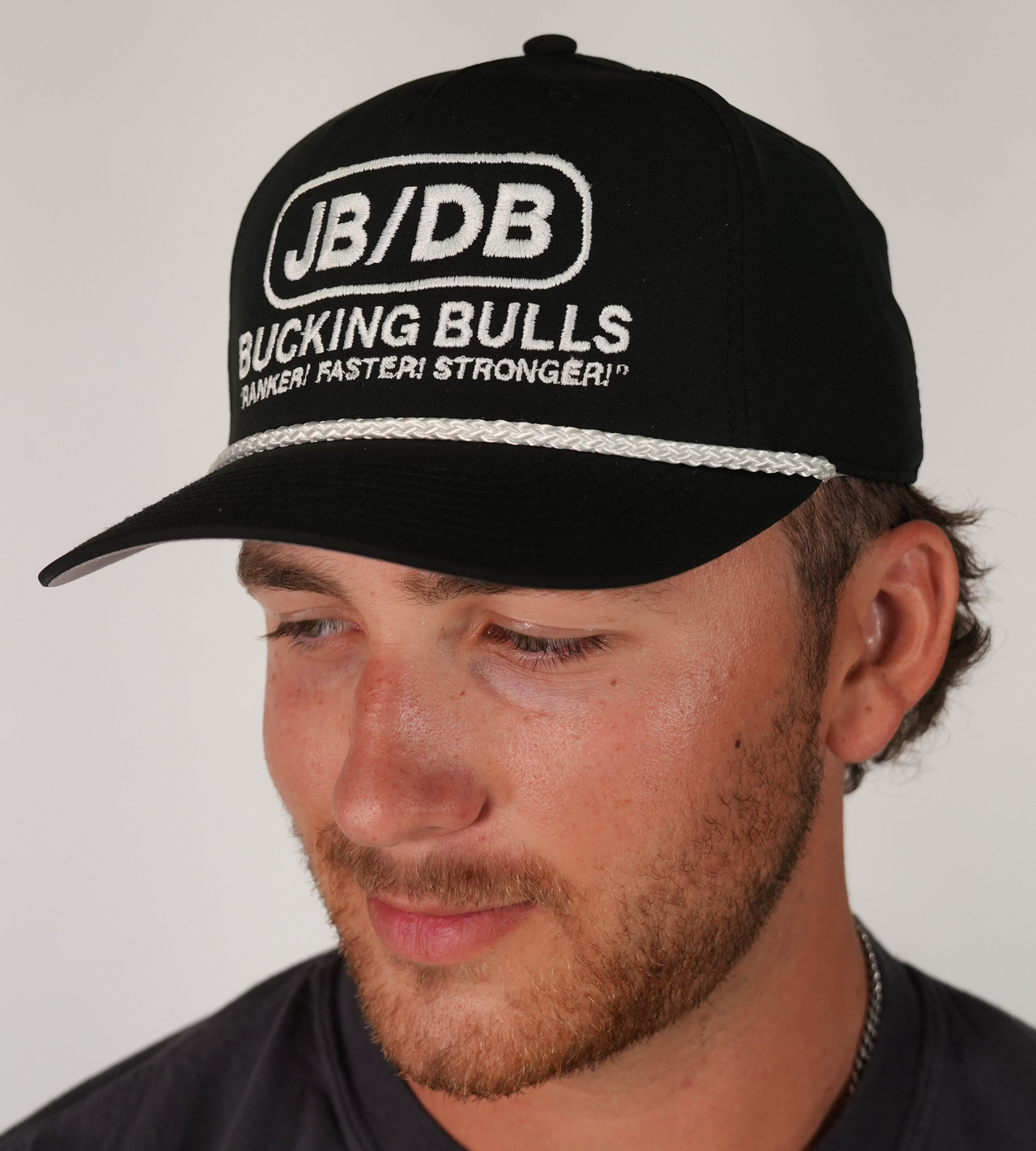 Black JB/DB Bucking Bulls Rope Cap