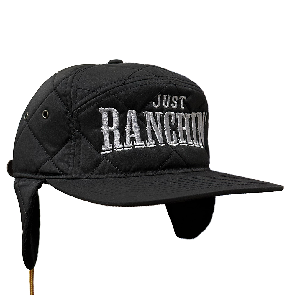 Just Ranchin Flap Cap Black