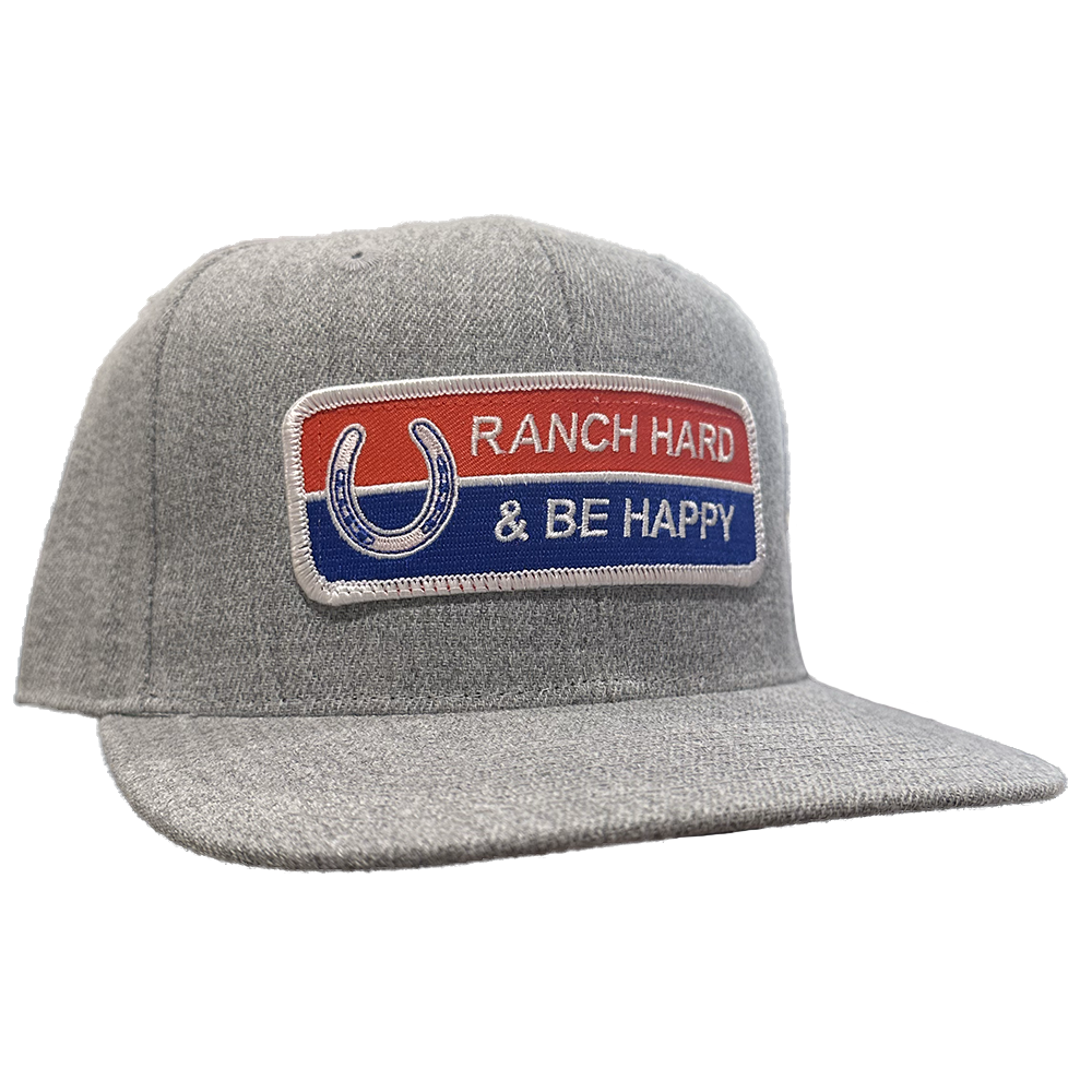 Ranch Hard Be Happy Heather Grey Cap