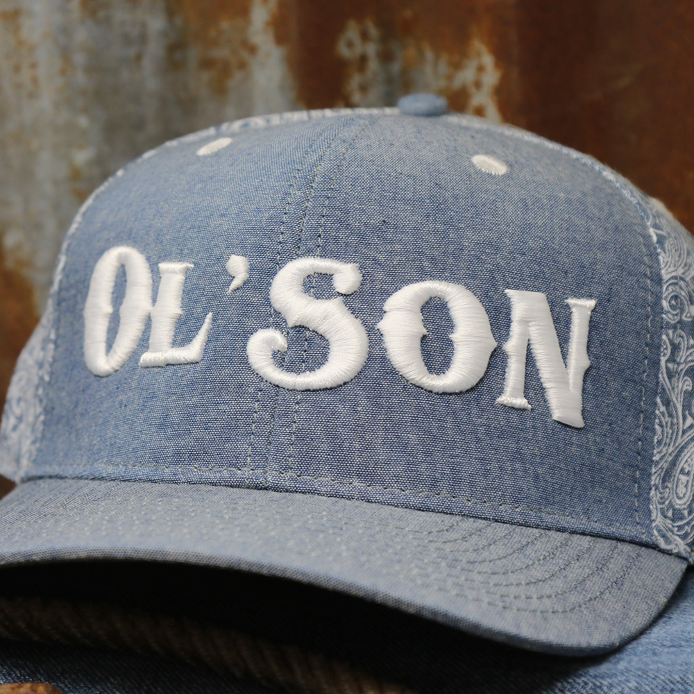 Ol' Son Light Denim Paisley Flatbill