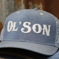 Thumbnail for Ol' Son Light Denim Paisley Flatbill