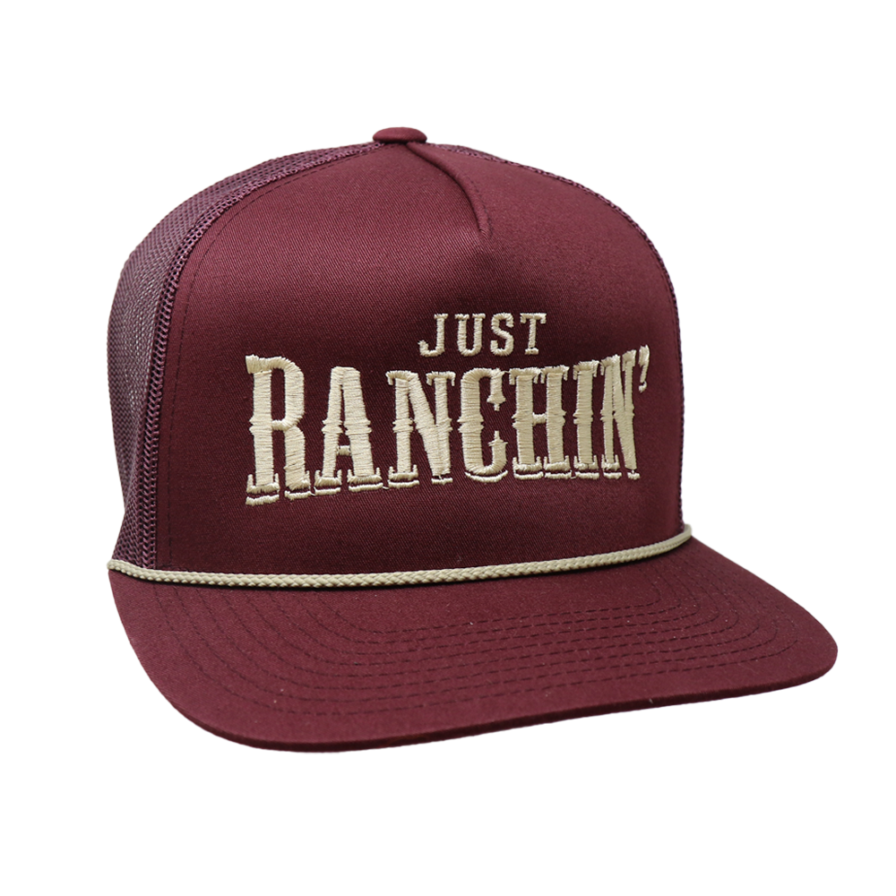 Maroon/Gold Just Ranchin Rope Cap