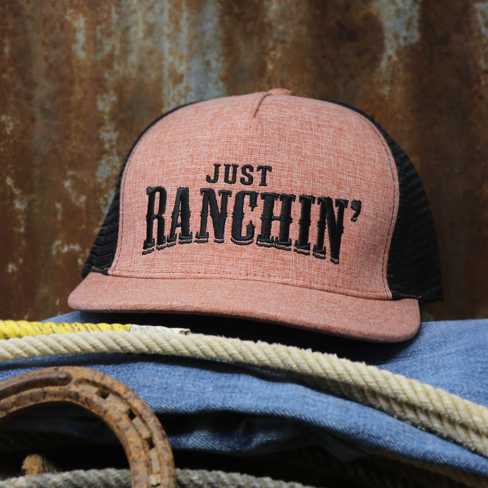 Just Ranchin Red & Black Meshback