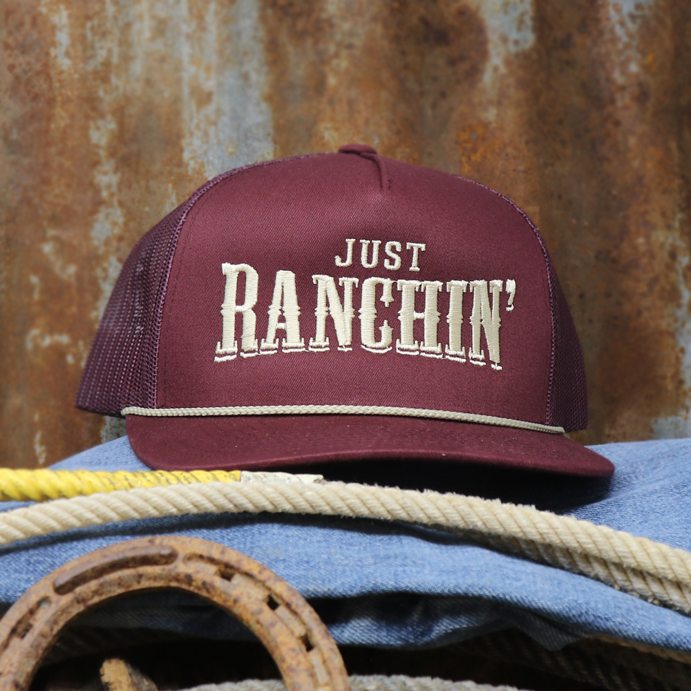 Maroon/Gold Just Ranchin Rope Cap