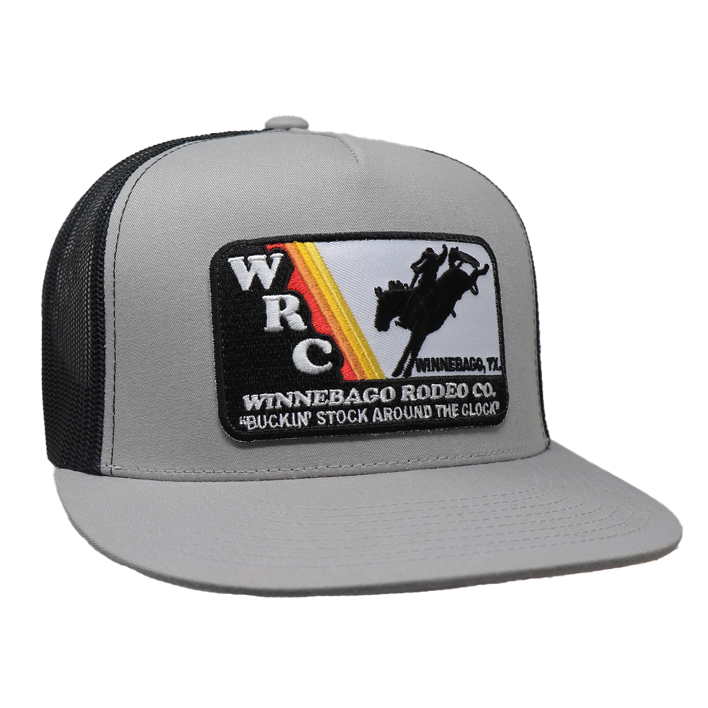 WRC Patch Silver/Black Mesh Flatbill