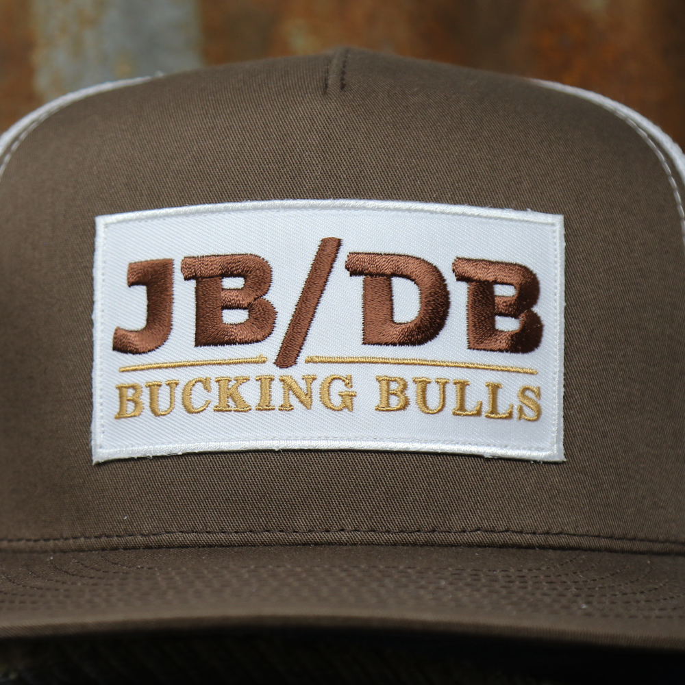 JB/DB Brown & White Mesh Flatbill