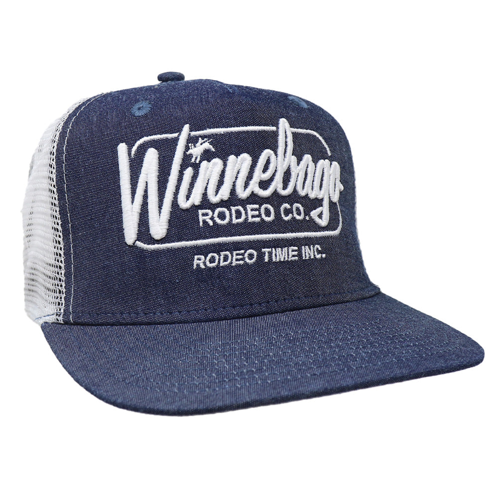 Winnebago Rodeo Co Denim & White Meshback