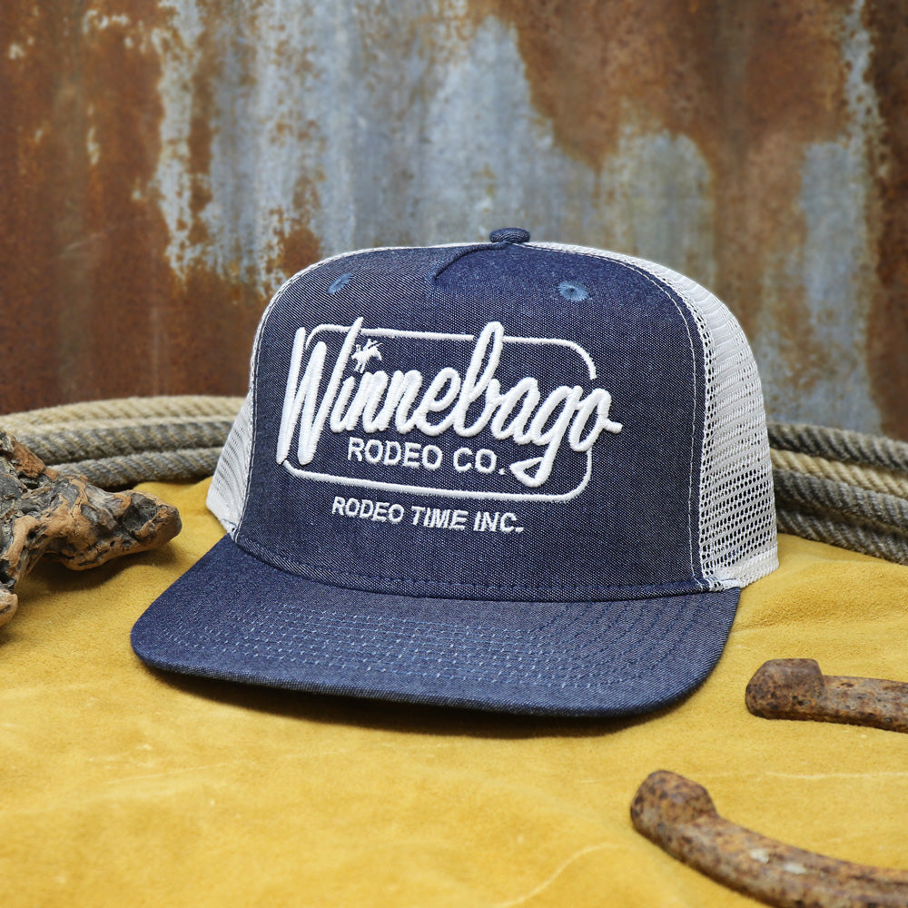 Winnebago Rodeo Co Denim & White Meshback