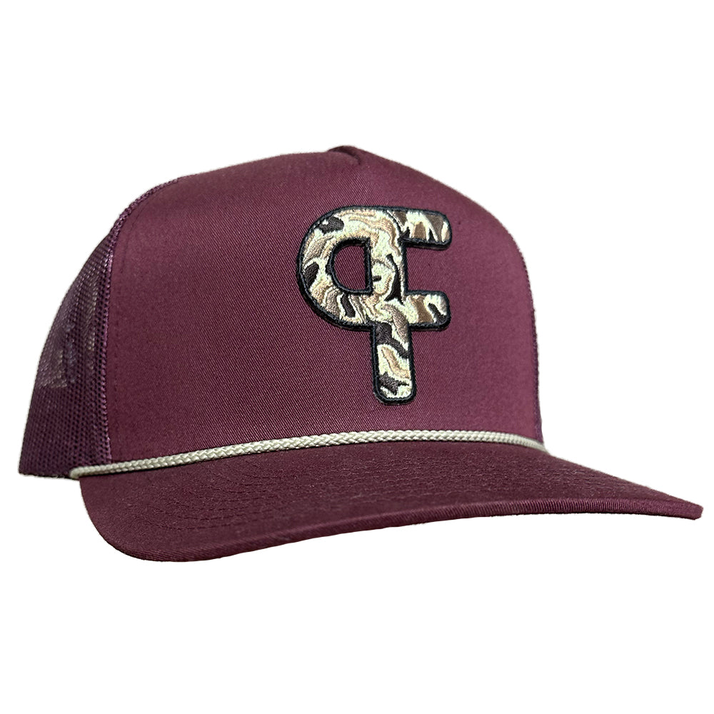 Maroon Duck Camo PF Cap