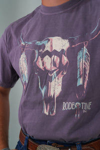 Thumbnail for Rodeo Time Bull Feathers Purple T