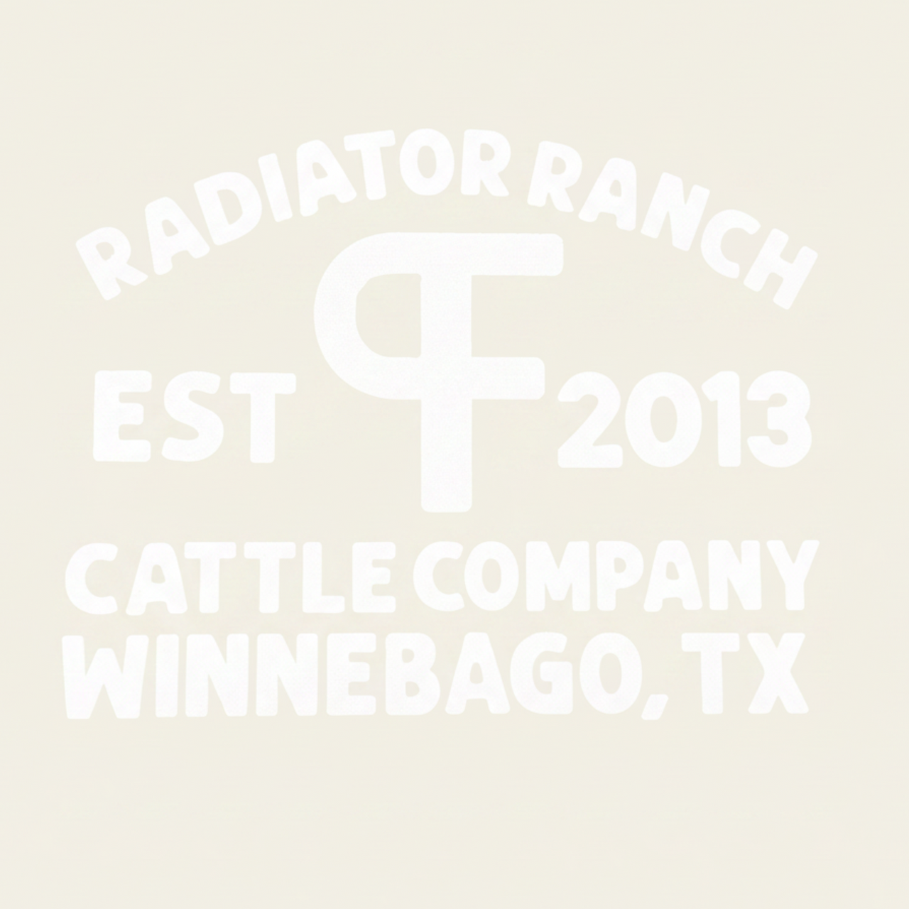 Large PF Radiator Ranch Peel Away White Decal