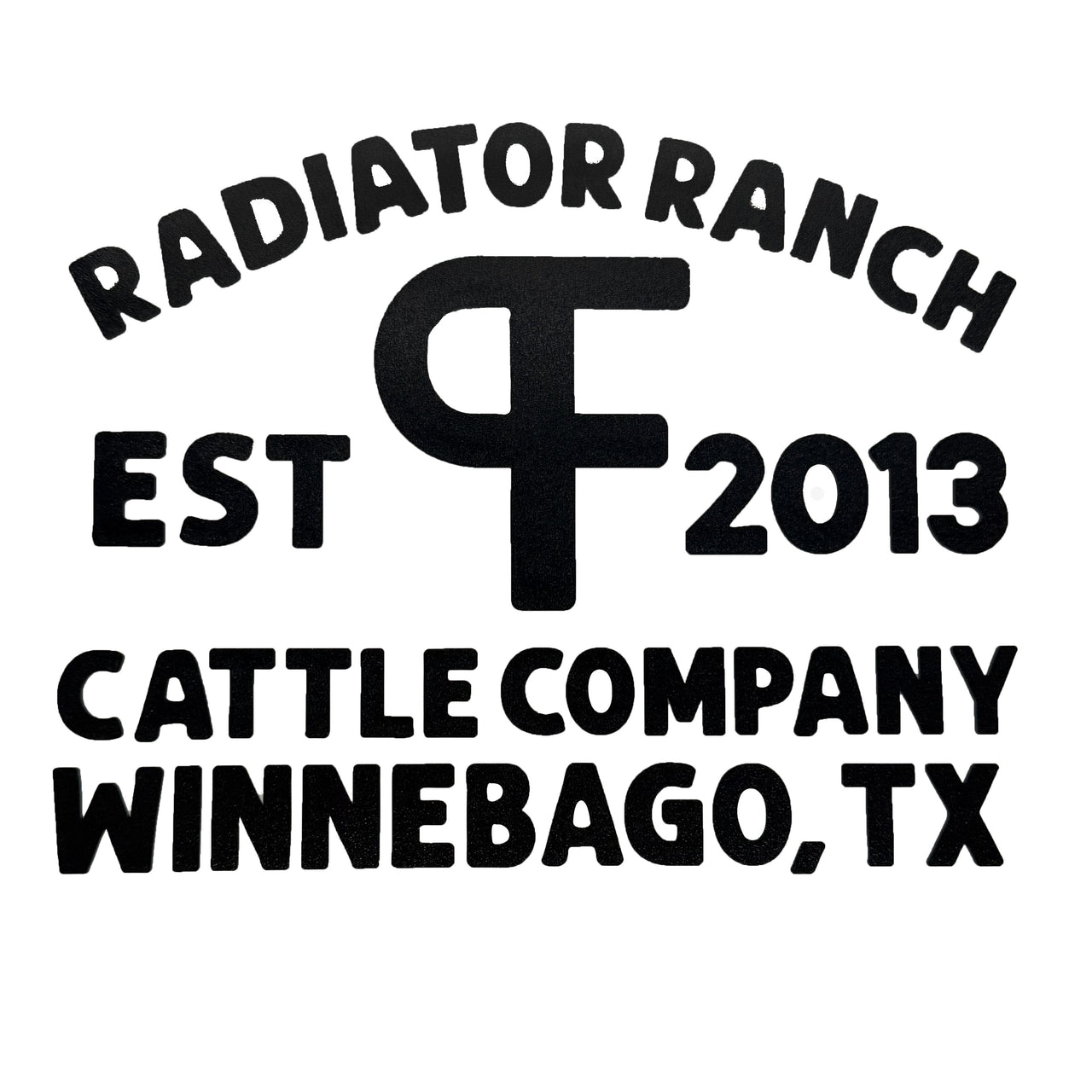 Small PF Radiator Ranch Peel Away Black Decal