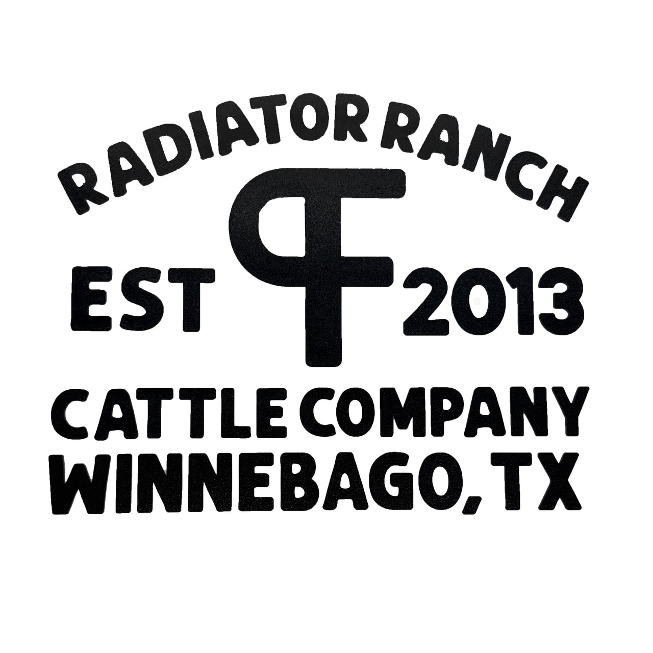 Large PF Radiator Ranch Peel Away Black Decal