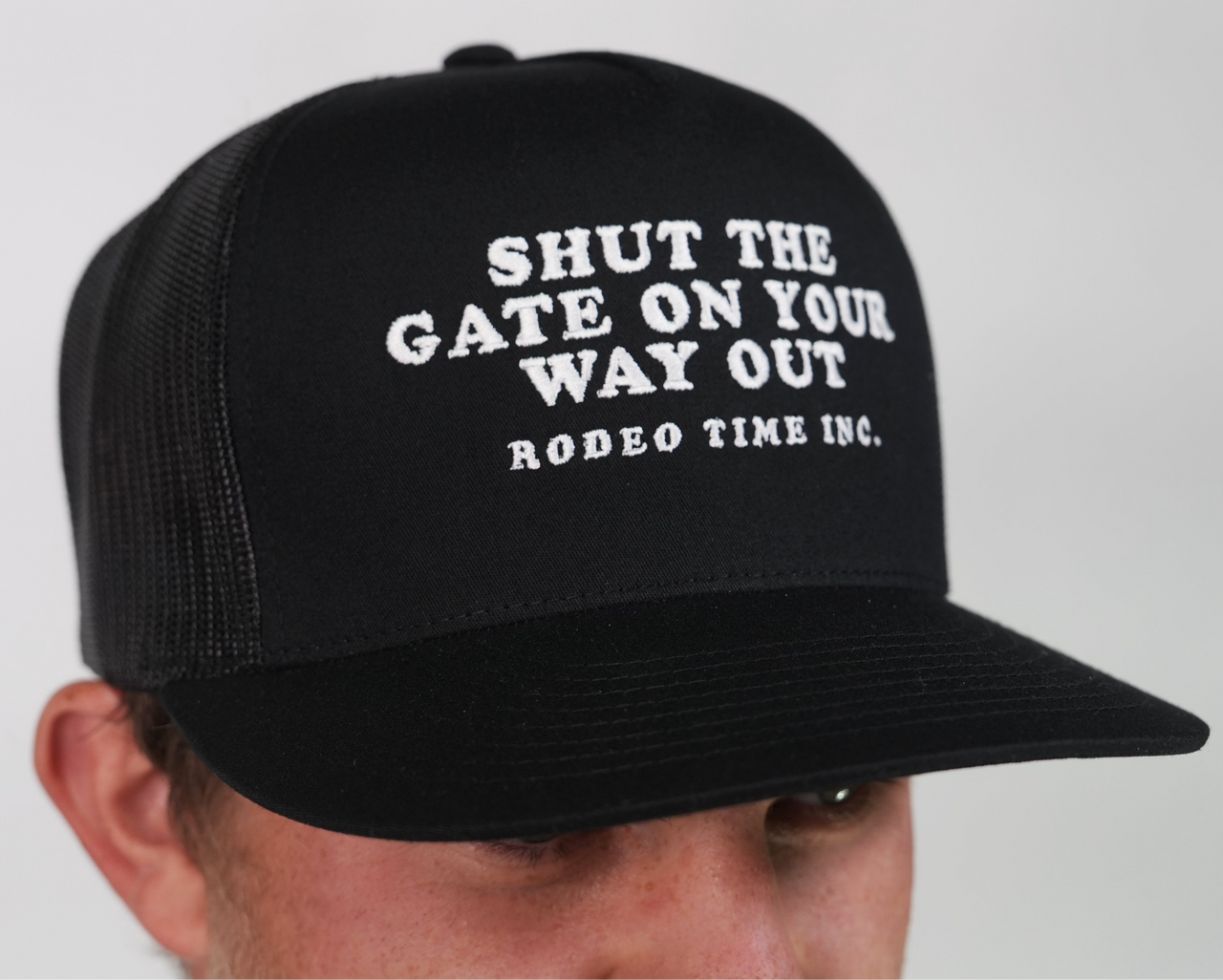Shut The Gate On Your Way Out Black Meshback