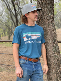 Thumbnail for Rodeo Time Sunset Teal & Cream T