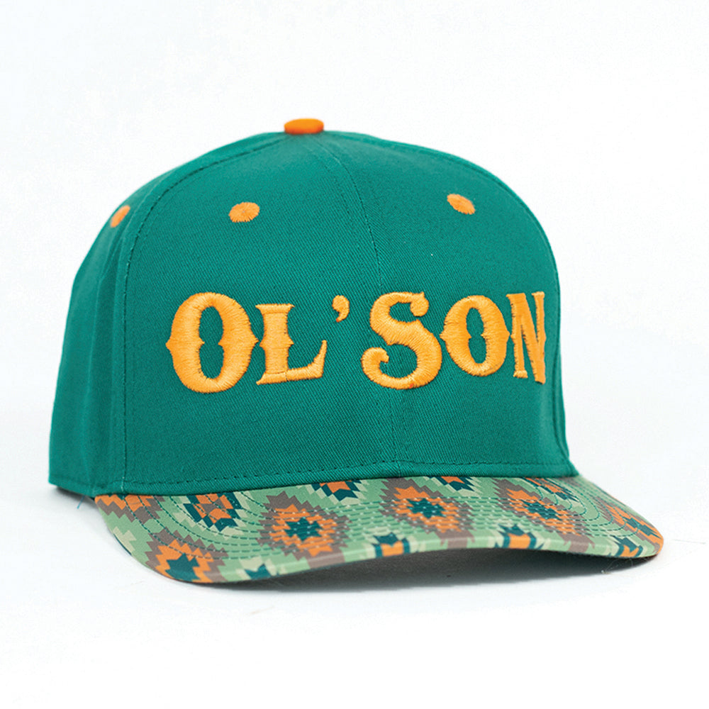 Ol' Son Green & Orange Aztec Flatbill