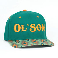 Thumbnail for Ol' Son Green & Orange Aztec Flatbill