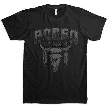 Rodeo Time Skull Black T Product Image