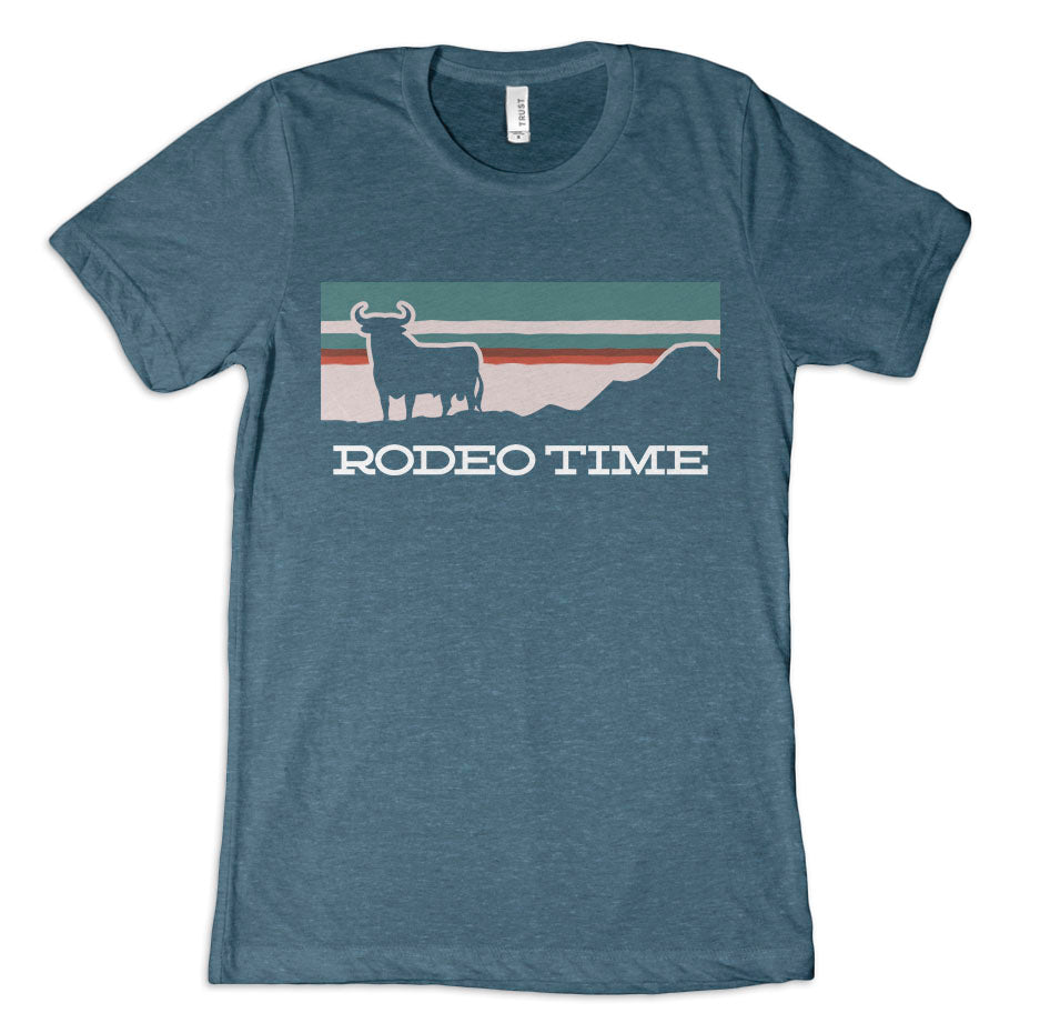 Rodeo Time Sunset Teal & Cream T