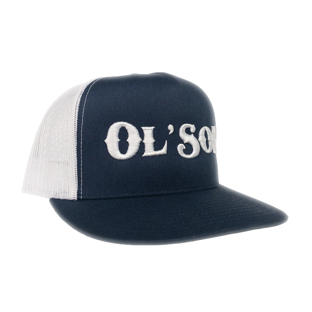 Ol' Son Navy & White Meshback Flatbill